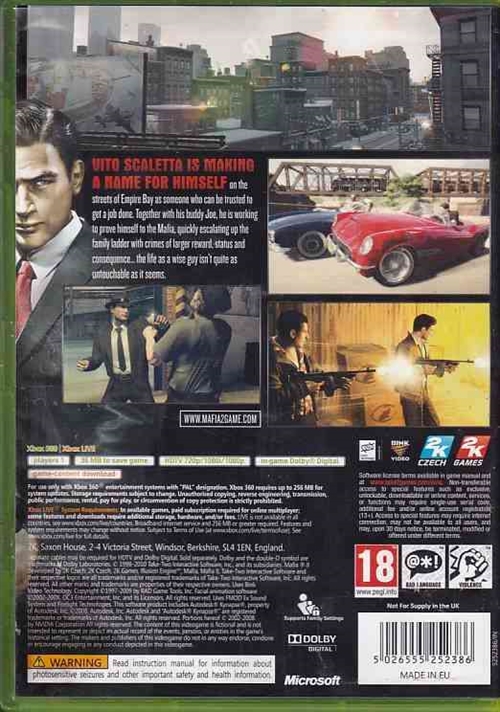 Mafia II - XBOX 360 (B Grade) (Genbrug)